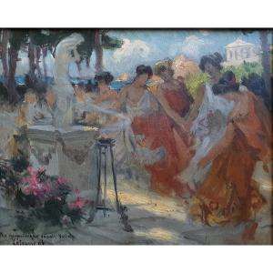 Jean Lefeuvre Bacchanales Oil On Canvas 1906 Greece