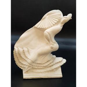 Flamenco Dancer Rare Head-model In Plaster For Primavera Sainte-radegonde 1925-1930
