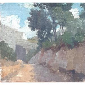 Italian Landscape Circa 1840 Villa Rome