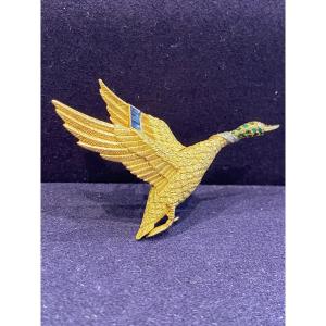 Georges Lenfant For Hermes, Duck In Flight Brooch