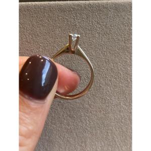 Modernist Solitaire On White Gold