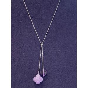 Morganne Bello, White Gold & Amethyst Neglige Necklace