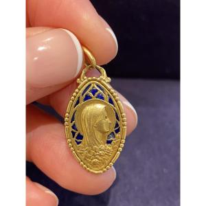 Medal Of The Virgin Plique A Jour Enamels