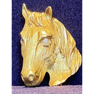 Gold & Diamond Horse Brooch