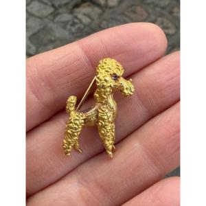 Gold Poodle Brooch 