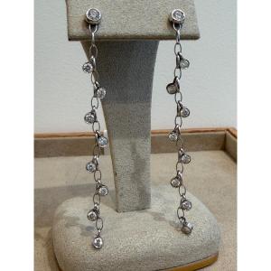 Diamond Cascade White Gold Earrings