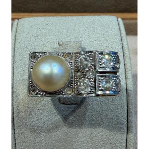 Diamond & Pearl Tank Ring