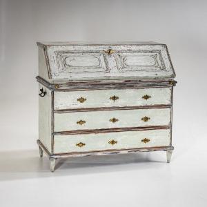Hand-painted Baroque Secretary, 18th Century