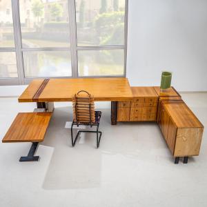 Large Executive Desk With Return, Italy, 1960s