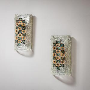 Pair Of Murano Glass Wall Lights, Attributed To Gianmaria Potenza, Italy, 1960s