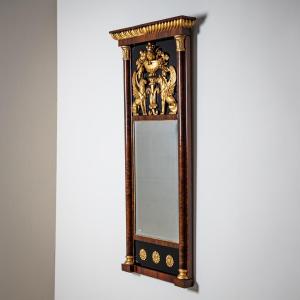 Biedermeier Style Mirror With Griffin Decoration, Circa 1840