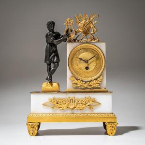 Small Mantel Clock With The Figure Of Orpheus, 19th Century