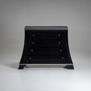 Black Trapezoidal Chest Of Drawers, Late 20th Century
