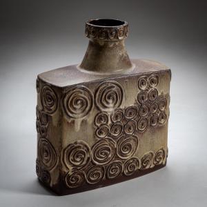 Jura Ceramic Vase With Spiral Decoration, Scheurich, West Germany, Mid-20th Century