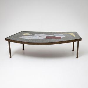 Coffee Table With Mosaic Top, Berthold Müller-oerlinghausen (1893-1979), Mid-20th Century