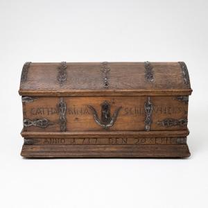 Baroque Chest With Domed Lid, Oak, Dated 1717