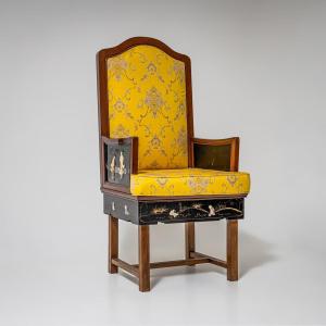 Armchair With Chinoiserie Lacquer Decoration, Probably Early 20th Century