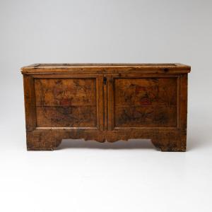 Baroque Chest With A Painted Flat Lid, 18th Century