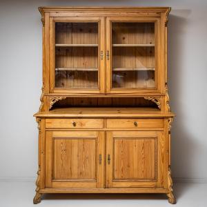 German Pine Display Cabinet, Second Half Of The 19th Century