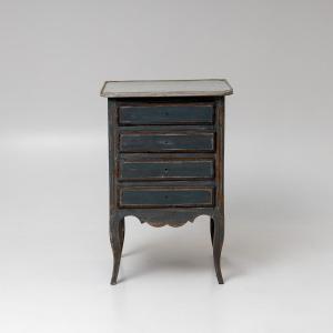 Baroque-style Blue Pine Chest Of Drawers, 19th Century