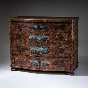 Original Painted Baroque Commode, 18th Century