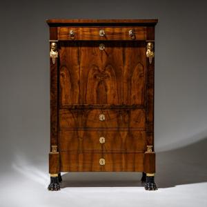 Empire Secretary Desk With Caryatids, Early 19th Century