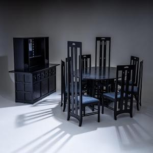 Dining Room Set, Ingram Model, By Charles Rennie Mackintosh, Cassina Edition, Italy