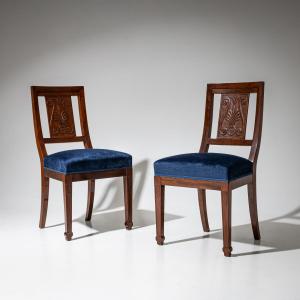 Pair Of Empire Chairs Circa 1800