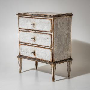 Chest Of Drawers Painted Grey, 19th Century