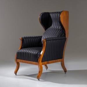 Biedermeier Wingback Chair, Circa 1830