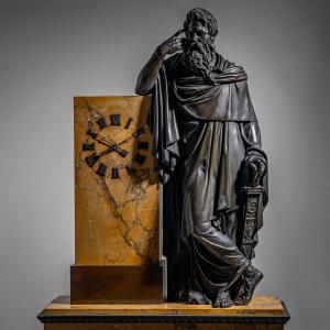 Bronze Mantel Clock, French Restoration Period, Movement Dated 1827.