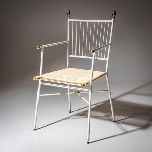 White Lacquered Armchair, Italy, Mid-20th Century