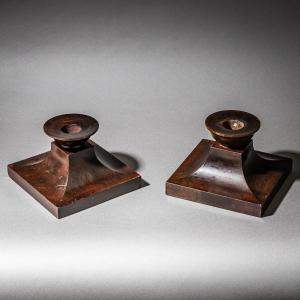 Pair Of Candlesticks, Model No. 7, By Carl Malmsten (1888-1972) For Liljeholmens, Sweden, Early 