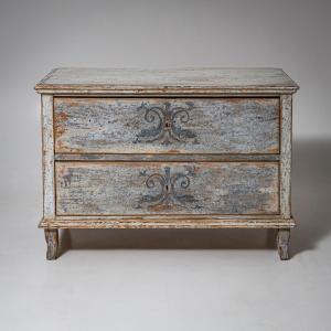 Biedermeier Commode, Painted With Historical Motifs, 1835-40, Southern Germany
