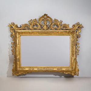 Large Florentine Baroque Wall Mirror, Italy, Late 19th Century