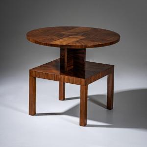 Art Deco Walnut Side Table, Probably From Germany, 1930s