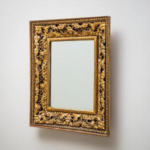 Gilded Wall Mirror With Grape Motif, Italy, 19th Century