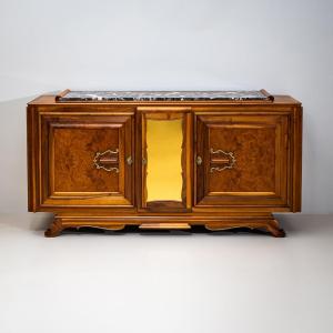 Art Deco Sideboard With Marble Top, France, 1930s