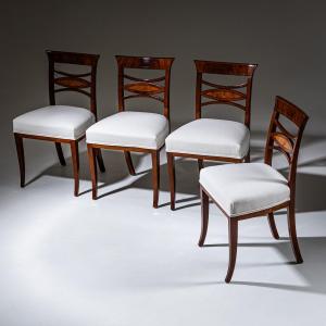 Set Of Four Biedermeier Side Chairs, First Half Of The 19th Century