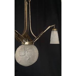 Art Deco Chandelier Signed Muller Freres