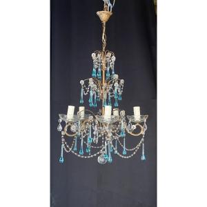 Chandelier XX Composed Of Blue Drops 