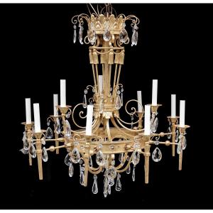 Gold Leaf Chandelier, 20th Century 