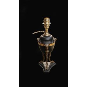 Desk Lamp With Ram's Head Motifs, 19th Century