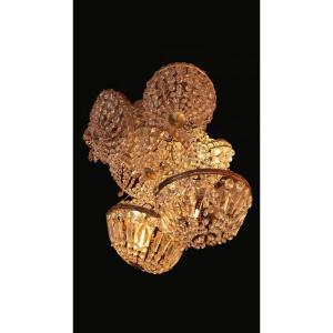 6 Gilded Brass Hot-air Balloon Chandeliers, 20th Century