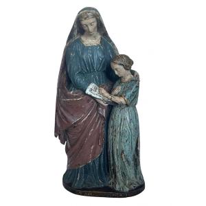 Flemish Sculpture Of St. Anne And Mary
