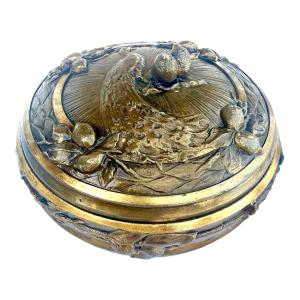 Art Nouveau Gilded Bronze Jewelry Box Signed Cassonnet