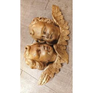 Angels' Heads In Gilded Wood