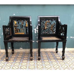 Egyptomania Set Of 3 Seats