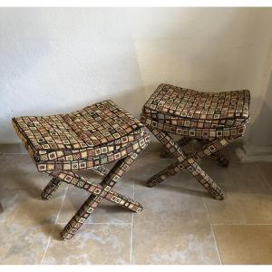Pair Of Stools, 1970s, By David Hicks 