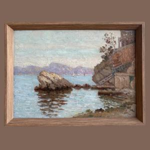 The Cornice, Oil On Wood, Early 20th Century